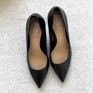 Black Leather Vince Camuto Pointed Heels